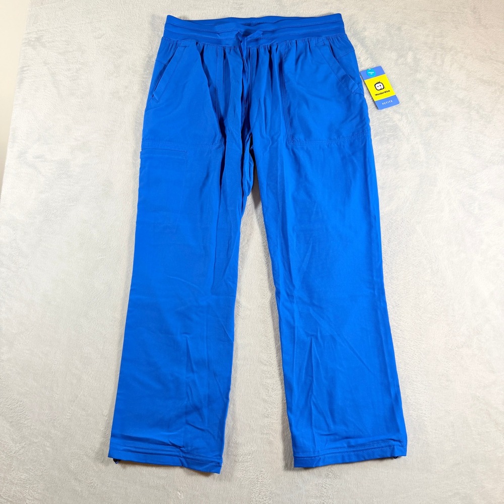 WonderWink Aero 5129 Royal Blue Cargo Scrub Pants Large Petite NWT